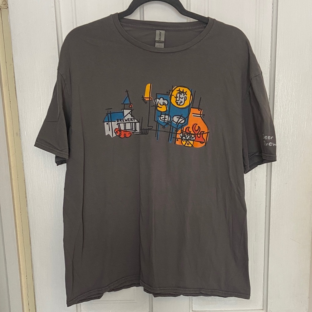 Beer Church Graphic T-Shirt with Abstract Design